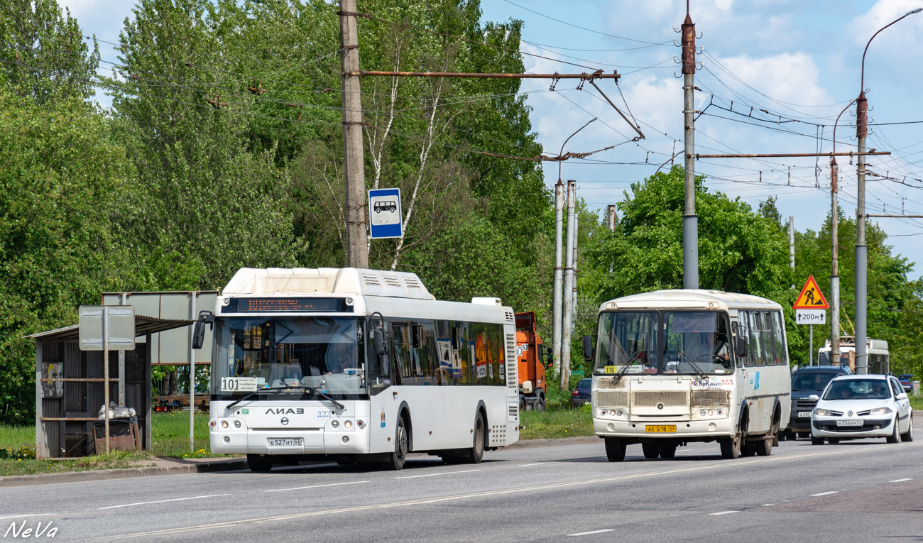 Novgorod region, LiAZ-5292.67 (CNG) # 333; Novgorod region, PAZ-32054 # 353