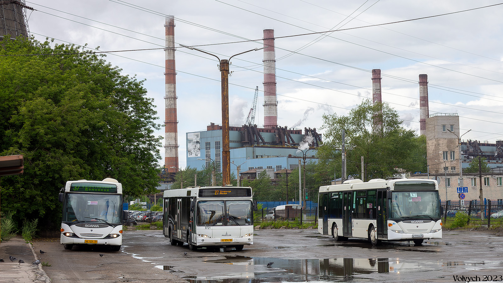 Vologda region, Scania OmniLink I (Scania-St.Petersburg) # АВ 424 35; Vologda region, MAZ-103.469 # 0721; Vologda region, Scania OmniLink II (Scania-St.Petersburg) # В 111 РО 35