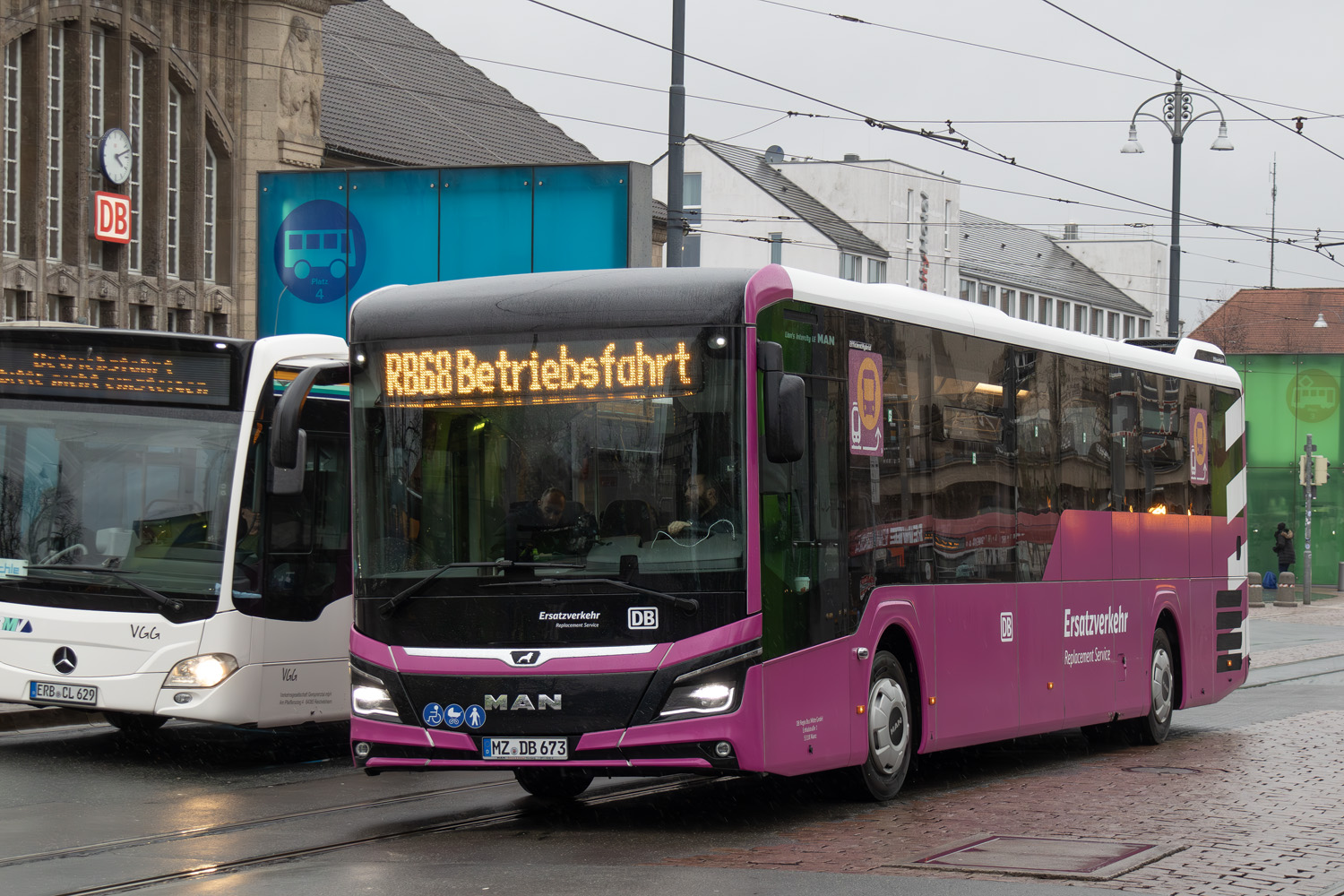 Rhineland-Palatinate, MAN 43C Lion's Intercity LE 13 LEÜ360 EfficientHybrid # MZ-DB 673; Hesse — SEV · Main-Neckar-Bahn · Mannheim <> Darmstadt · 02.02.2024 — 26.02.2024