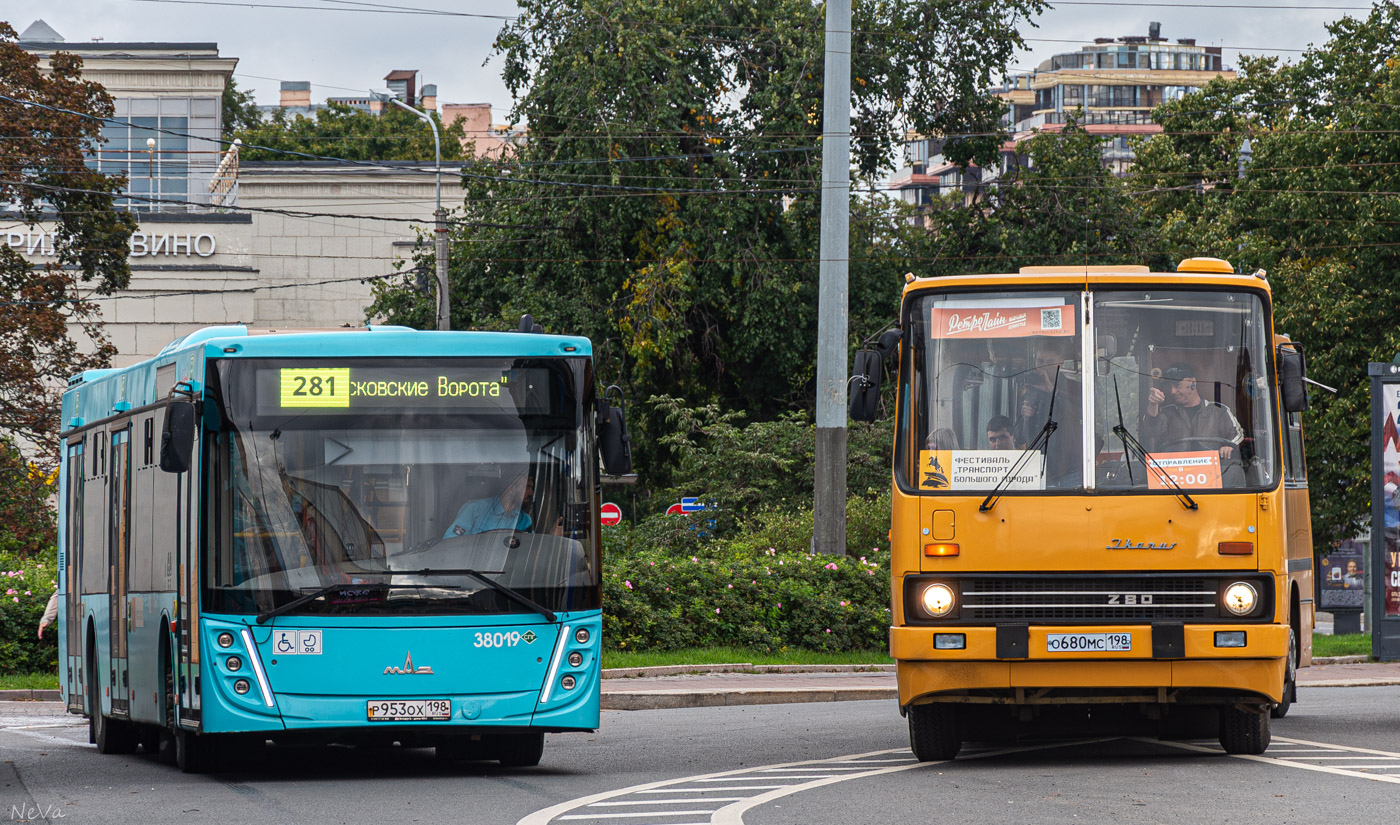 Saint Petersburg, MAZ-203.945 # 38019; Saint Petersburg, Ikarus 280.03 # О 680 МС 198